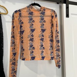 Free people mesh long sleep top, never worn